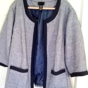 Maggie Barnes Jacket in Size 26/28w in Color Navy ,Silver, and White.